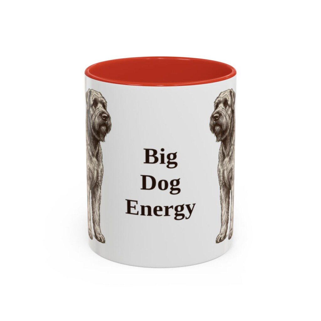 11oz Funny Black Russian Terrier Mug, Red, front view