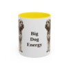 11oz Funny Black Russian Terrier Mug, Yellow, front view