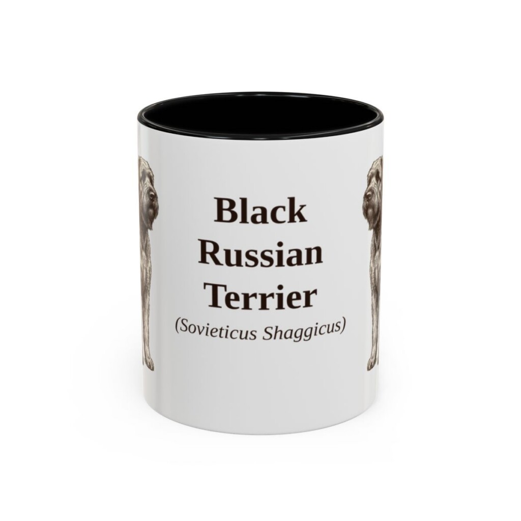 11oz-black-russian-terrier-mug-latin-black-front 11oz Black Russian Terrier Latin Mug, Black, front view