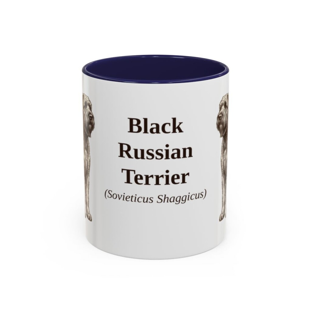 11oz-black-russian-terrier-mug-latin-navy 11oz Black Russian Terrier Latin Mug, Navy, front view