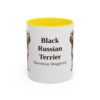 11oz-black-russian-terrier-mug-latin-yellow 11oz Black Russian Terrier Latin Mug, Yellow, front view