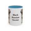 11oz Black Russian Terrier Mug, Light Blue, front view