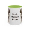 11oz Black Russian Terrier Mug, Light Green, front view