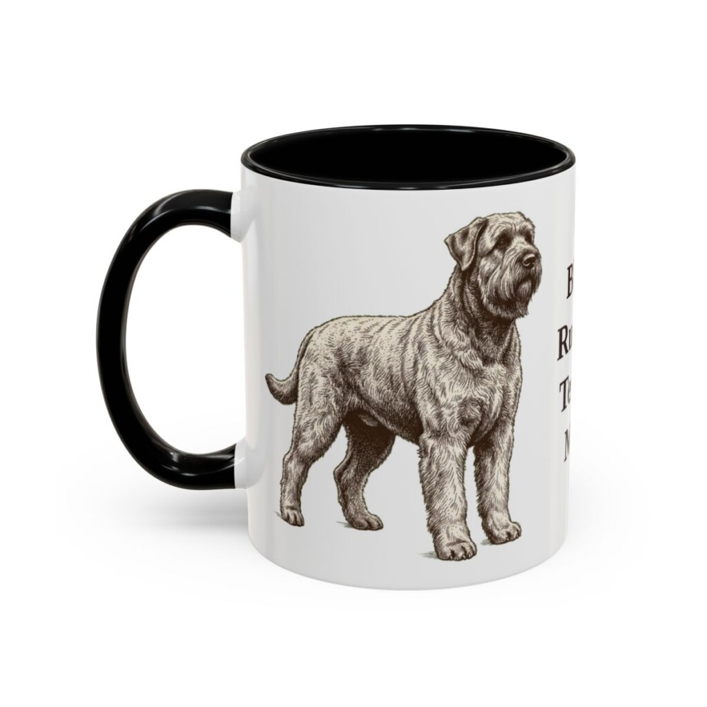 11oz Black Russian Terrier Dog Mom Mug, Black, left side view