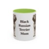 11oz Black Russian Terrier Dog Mom Mug, Light Green, front view