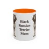 11oz Black Russian Terrier Dog Mom Mug, Orange, front view