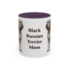 11oz Black Russian Terrier Dog Mom Mug, Purple, front view