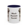 11oz Black Russian Terrier Mug, Navy, front view