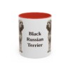 11oz Black Russian Terrier Mug, Red, front view