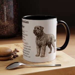 11oz Black Russian Terrier Mug, Black, lifestyle photo