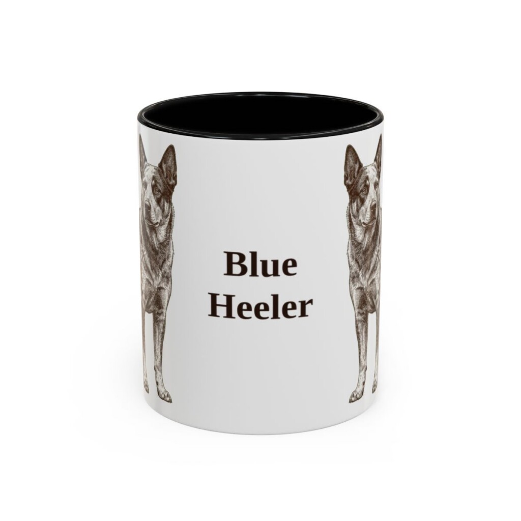 11oz Blue Heeler Mug, black, front view