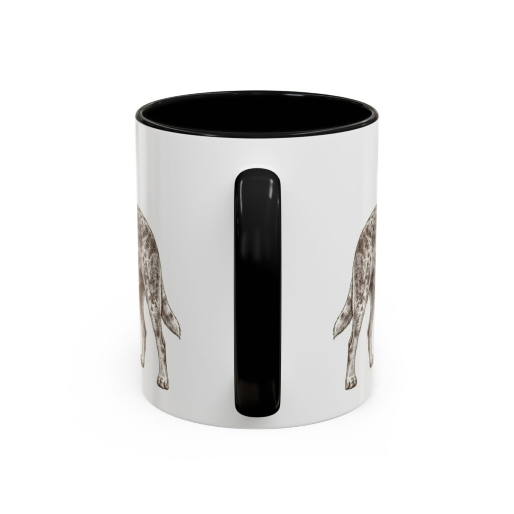 11oz Blue Heeler Dog Dad Mug, Black, back view