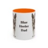 11oz Blue Heeler Dog Dad Mug, Orange, front view