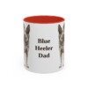 11oz Blue Heeler Dog Dad Mug, Red, front view