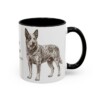 11oz Blue Heeler Latin Mug, Black, right side view