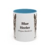 11oz Blue Heeler Latin Mug, Light Blue, front view
