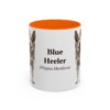 11oz Blue Heeler Latin Mug, Orange, front view