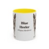 11oz Blue Heeler Latin Mug, Yellow, front view