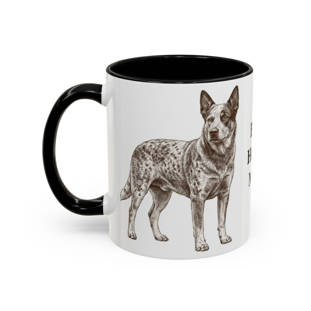 11oz Blue Heeler Dog Mom Mug, Black, left side view