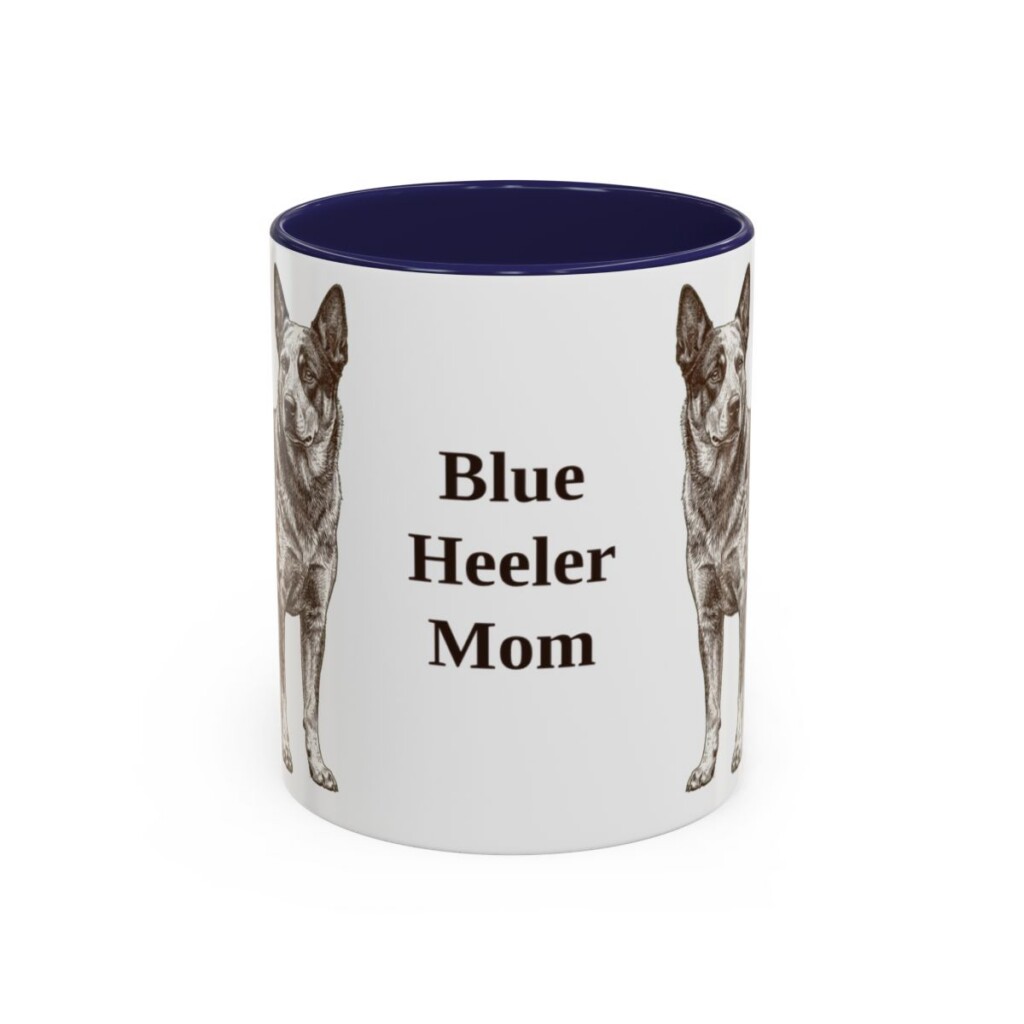 11oz Blue Heeler Dog Mom Mug, Navy, front view