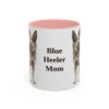 11oz Blue Heeler Dog Mom Mug, Pink, front view