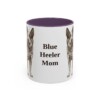 11oz Blue Heeler Dog Mom Mug, Purple, front view