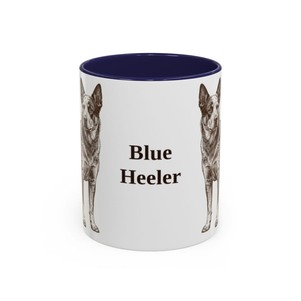 11oz Blue Heeler Mug, navy handle