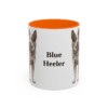 11oz Blue Heeler Mug, orange handle