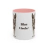 11oz Blue Heeler Mug, pink handle
