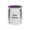 11oz Blue Heeler Mug, purple handle
