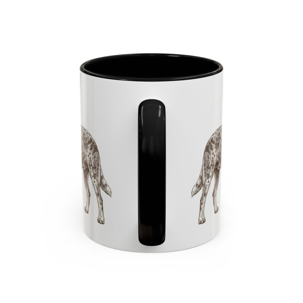 11oz Blue Heeler Mug, Black, back view