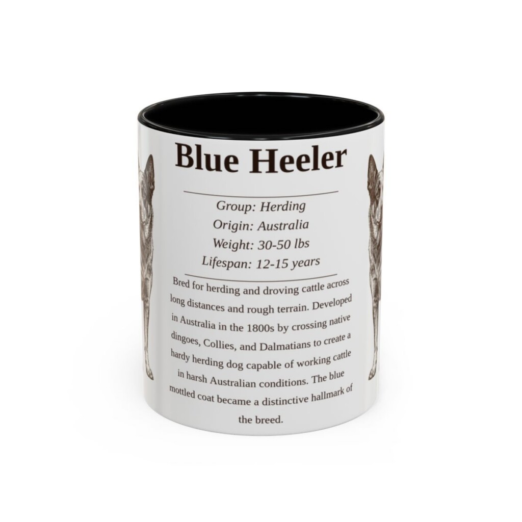 11oz Blue Heeler Mug, Black, front view