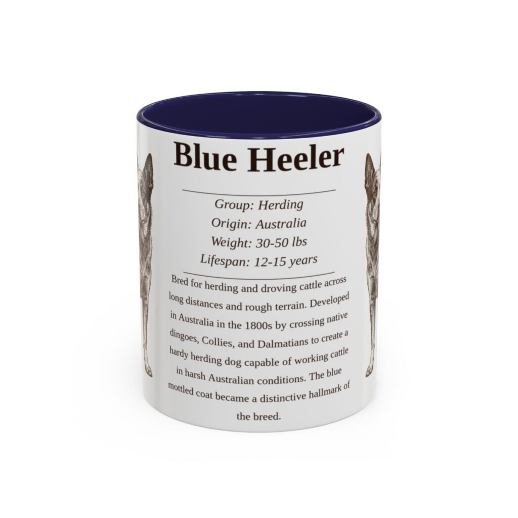 11oz Blue Heeler Mug, Navy, front view
