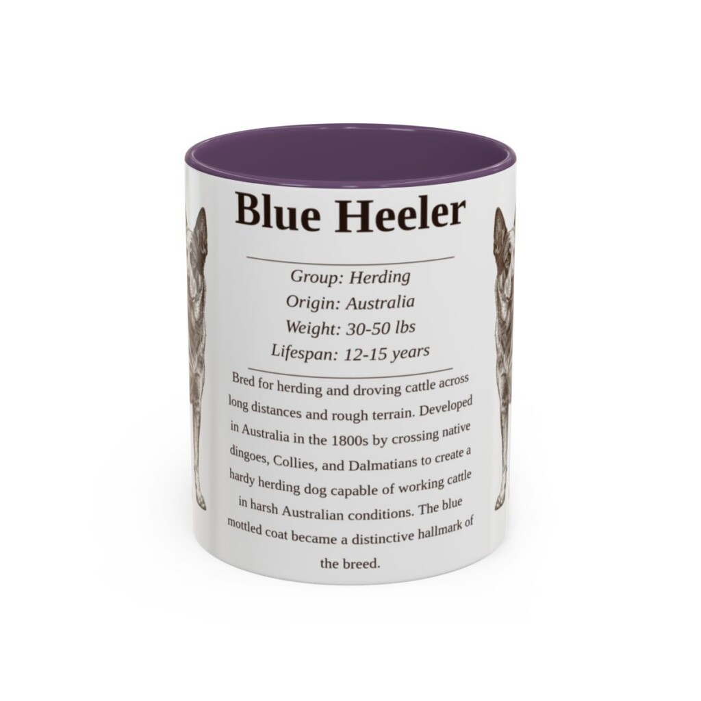 11oz Blue Heeler Mug, Purple, front view
