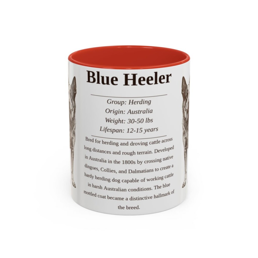 11oz Blue Heeler Mug, Red, front view
