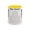 11oz Blue Heeler Mug, Yellow, front view