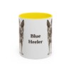 11oz Blue Heeler Mug, yellow handle