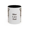 11oz Blue Lacy Dog Dad Mug, Black, front view