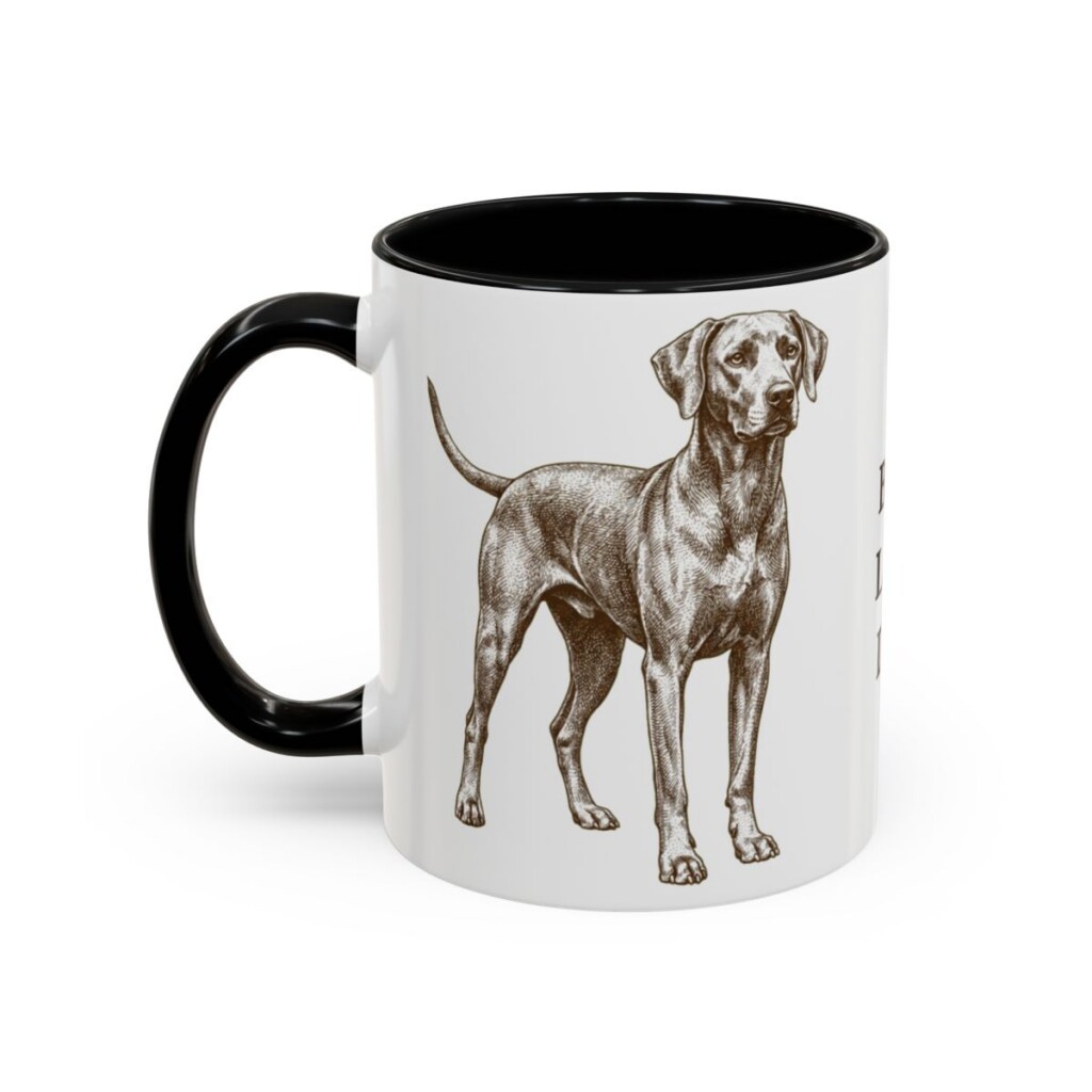 11oz Blue Lacy Dog Dad Mug, Black, left side view