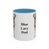11oz Blue Lacy Dog Dad Mug, Light Blue, front view