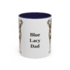 11oz Blue Lacy Dog Dad Mug, Navy, front view