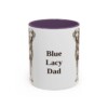 11oz Blue Lacy Dog Dad Mug, Purple, front view