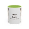 11oz Blue Lacy Latin Mug, Light Green, front view