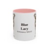 11oz Blue Lacy Latin Mug, Pink, front view