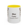 11oz Blue Lacy Latin Mug, Yellow, front view