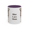 11oz Blue Lacy Dog Mom Mug, Purple, front view