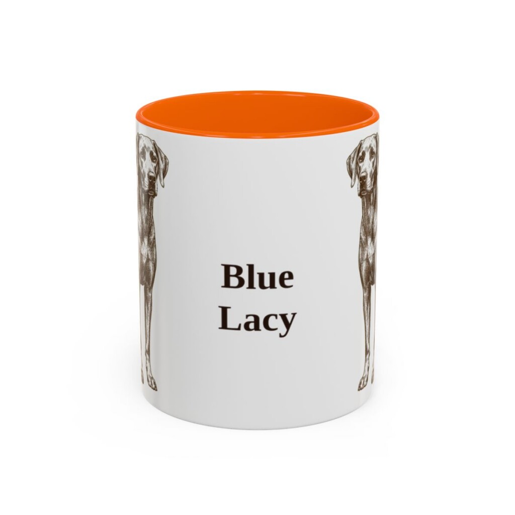 11oz-blue-lacy-mug-orange 11oz Blue Lacy Mug, Orange, front view