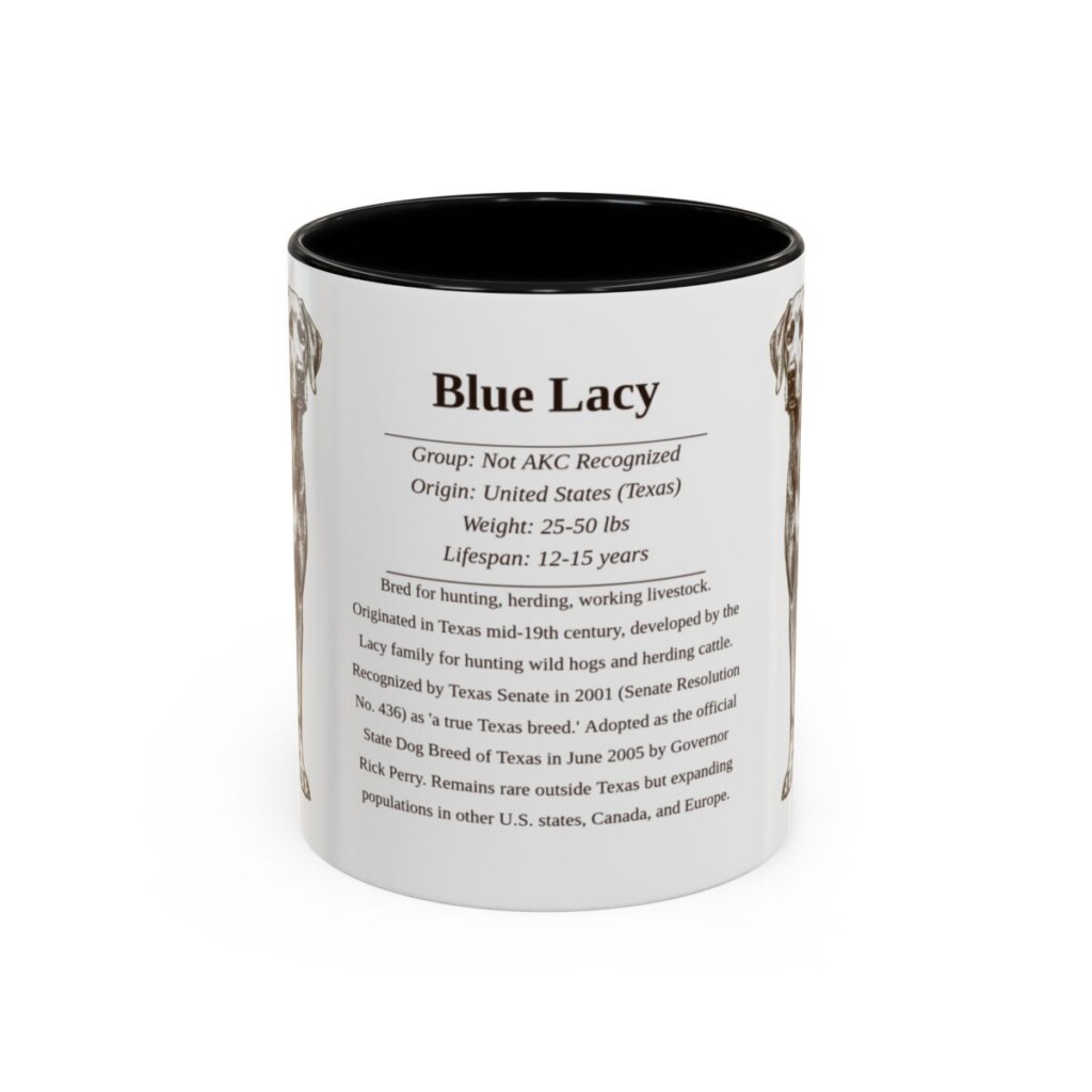 11oz Blue Lacy Mug, Black, front view