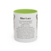 11oz Blue Lacy Mug, Light Green, front view