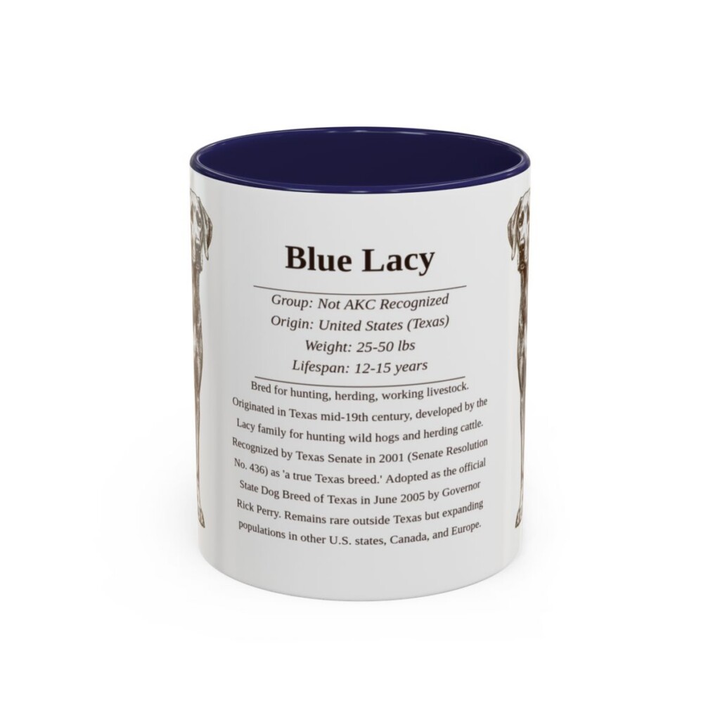 11oz Blue Lacy Mug, Navy, front view